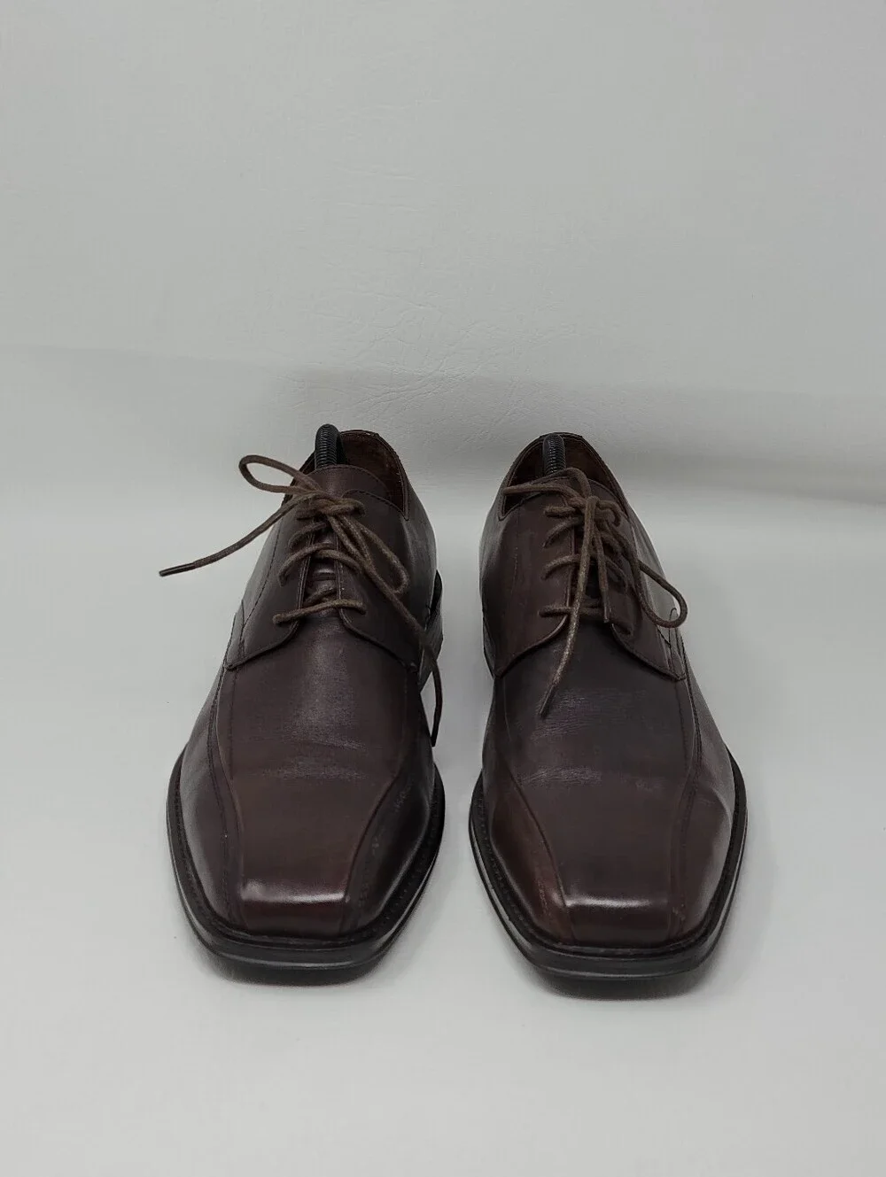 Johnston & Murphy Mens Size 10.5.Dark Brown Leather Derby Square Toe Dress Shoes